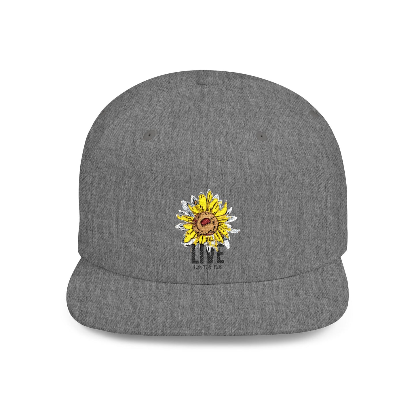 LLFO! Sunflower Flat Bill Snapback Cap