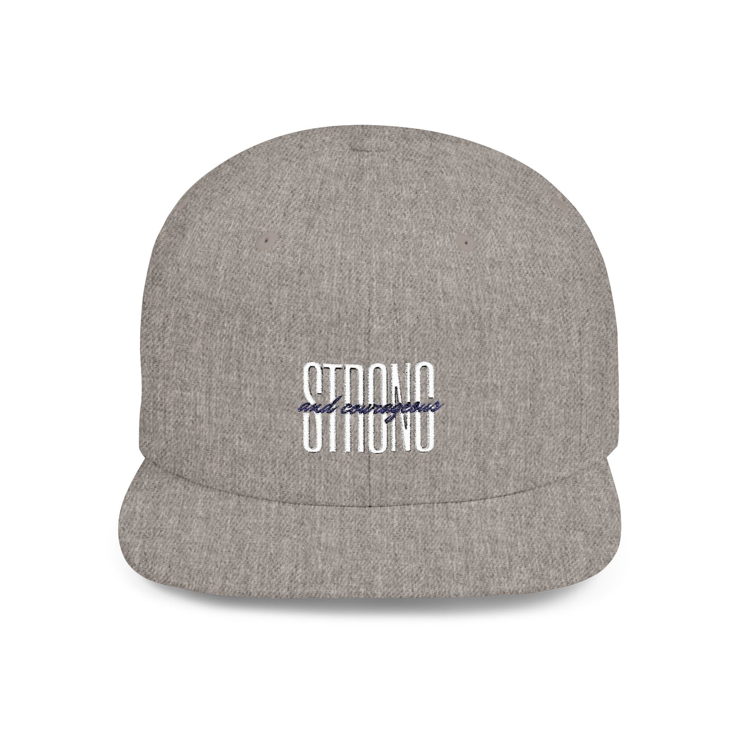 Strong and Courageous Flat Bill Snapback Cap