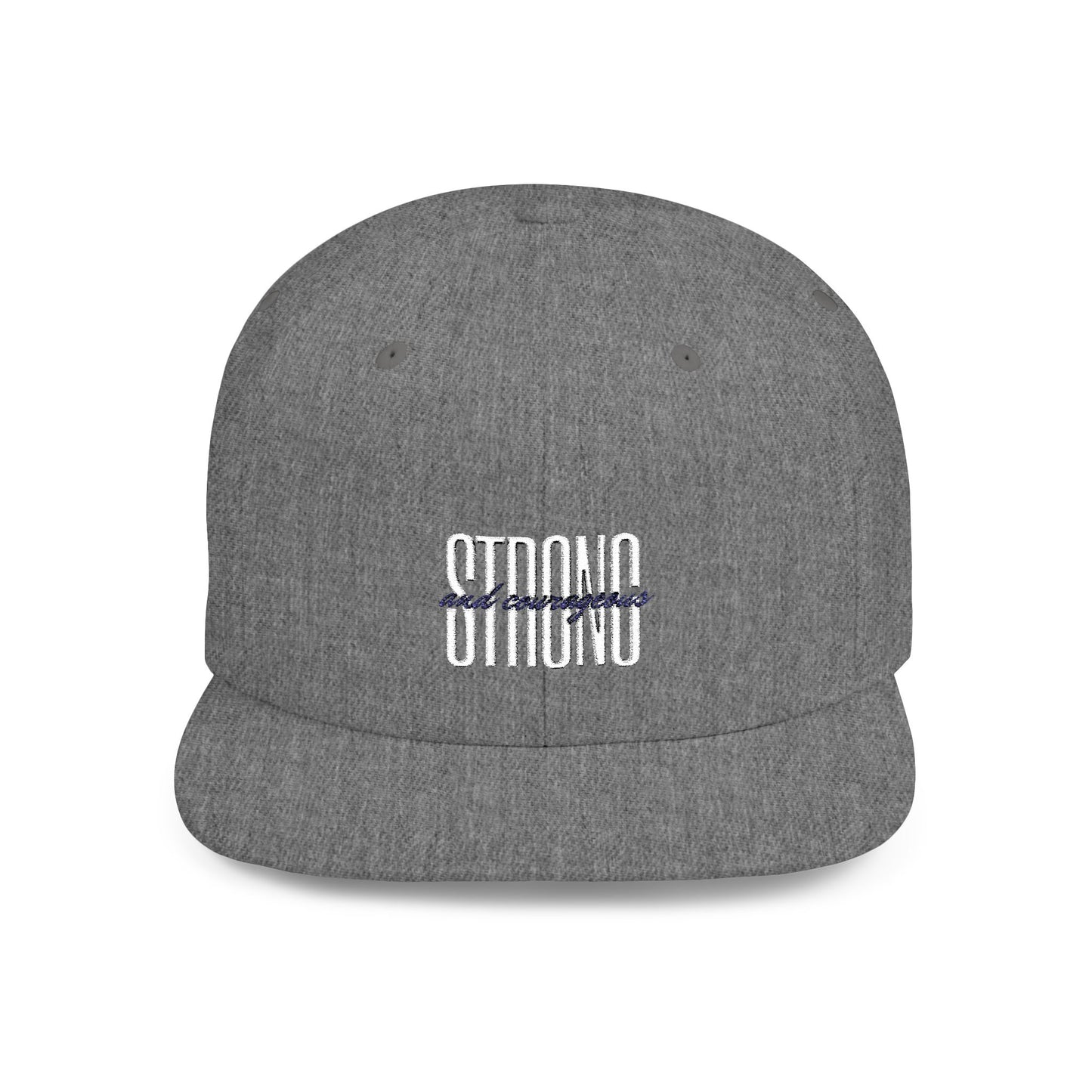 Strong and Courageous Flat Bill Snapback Cap