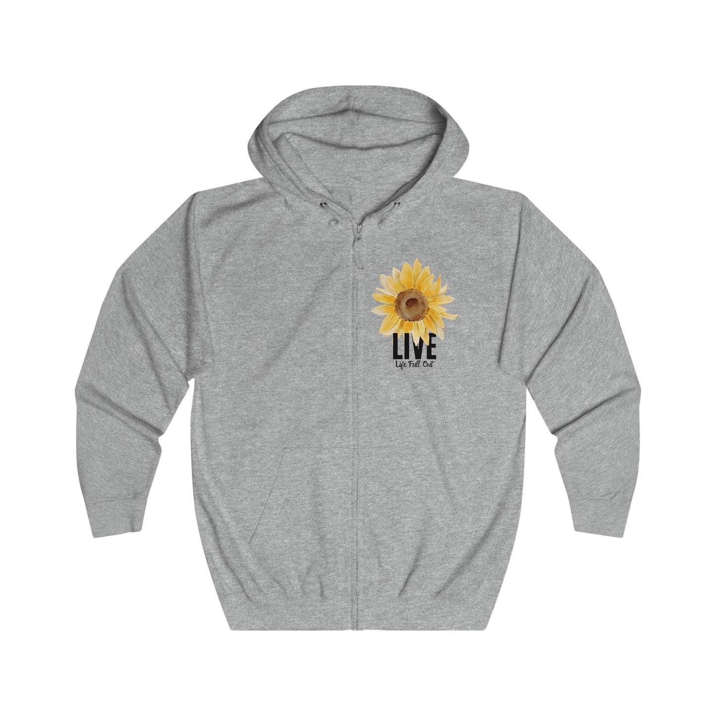 LLFO! Sunflower Unisex Zip-up Hooded Sweatshirt