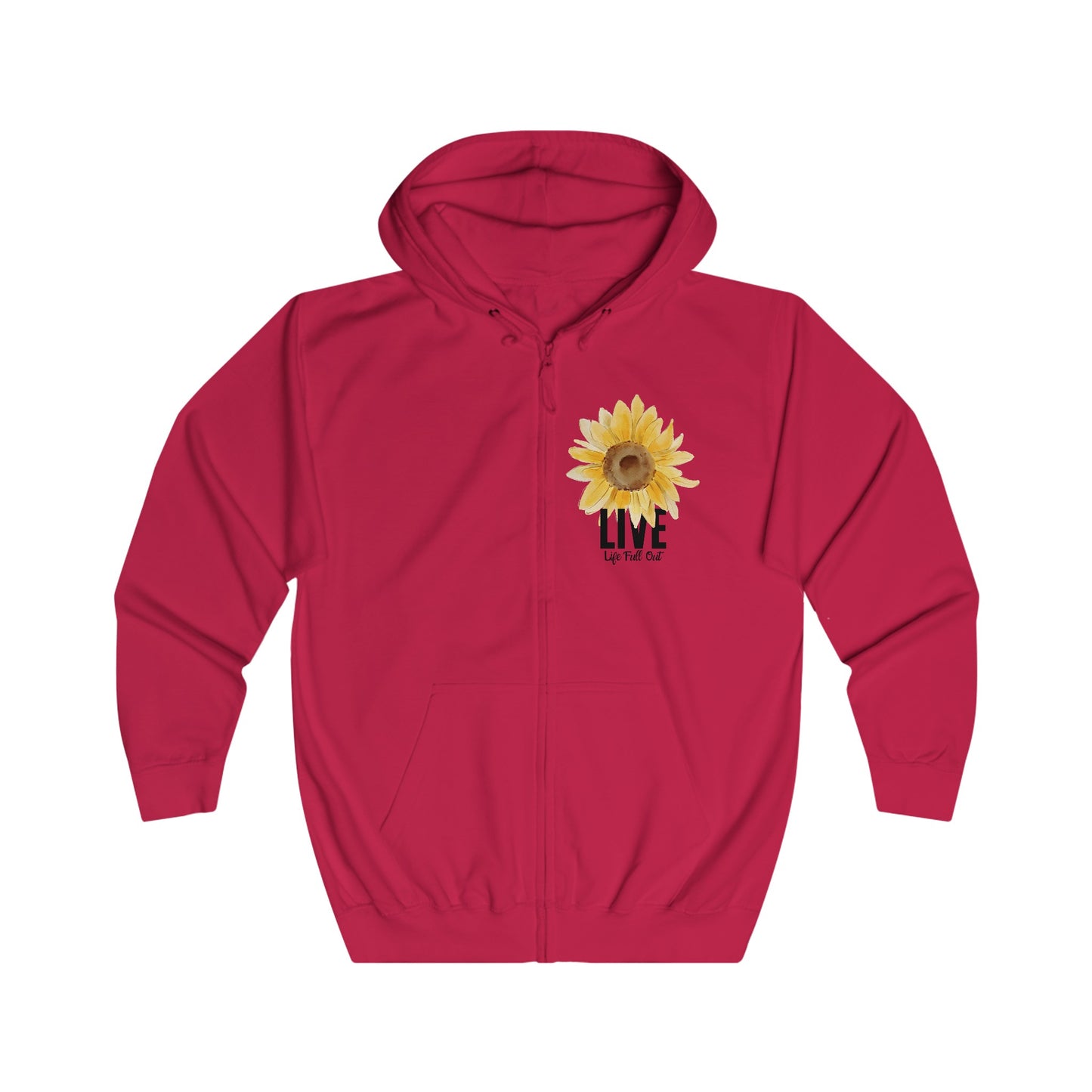 LLFO! Sunflower Unisex Zip-up Hooded Sweatshirt