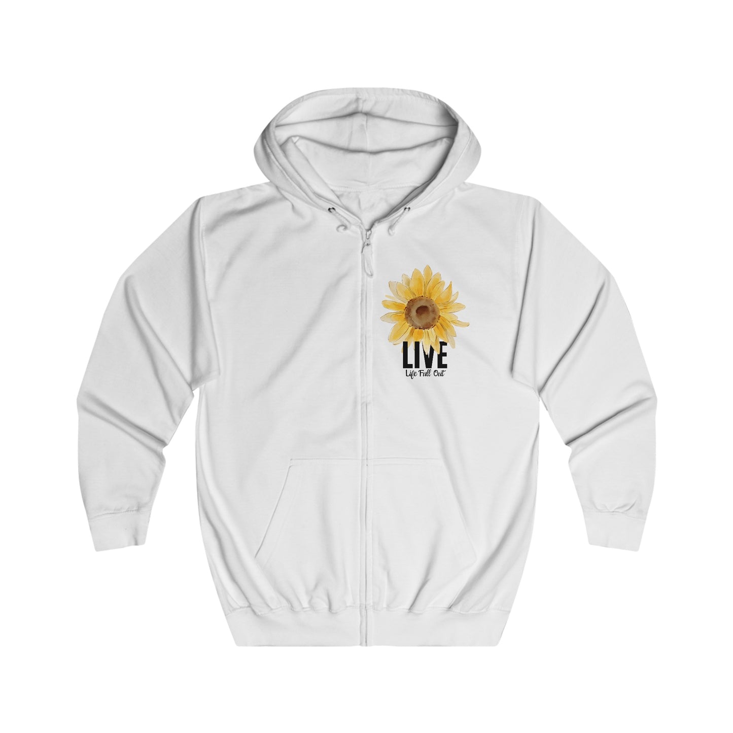 LLFO! Sunflower Unisex Zip-up Hooded Sweatshirt