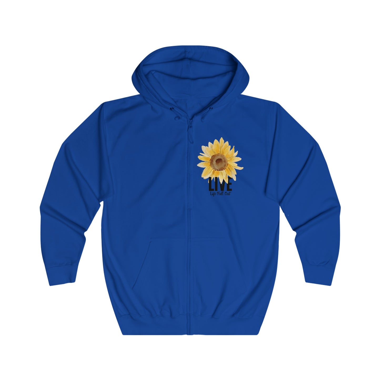 LLFO! Sunflower Unisex Zip-up Hooded Sweatshirt